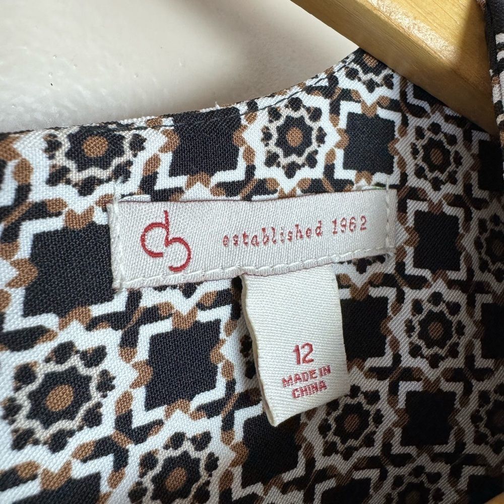 CLEARANCE! Dressbarn Patterned Sleeveless Belted Sheath Dress Size 12 NWT - Picture 8 of 8